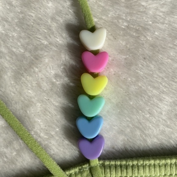 NWT Candy Hearts Spaghetti Strap Top: A Sweet & Stylish Choice for Junior Medium - Picture 3 of 4